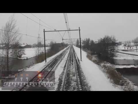 Riding with the train driver from Utrecht to Rotterdam. (with speedometer)