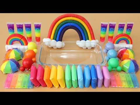 Mixing”Rainbow” Eyeshadow and Makeup,parts,glitter Into Slime!Satisfying Slime Video!★ASMR★