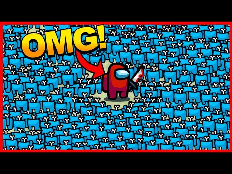 GIANT IMPOSTOR vs 1000 Crewmates - Among Us funny moments #6