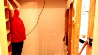 Arianna kicking a wall!!! Who needs a hammer when you can just kick it down!