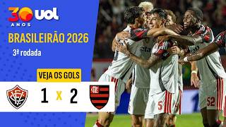 FLAMENGO APROVEITA CHANCES E VENCE O VITÓRIA NO BARRADÃO; VEJA OS GOLS DA PARTIDA