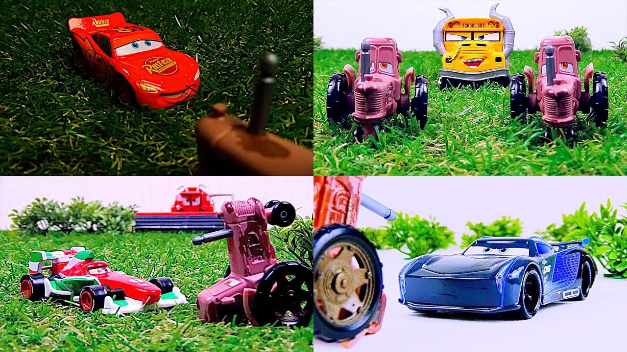 Disney Cars Toys Stop Motion Animation Tractor Tipping Compilation - Ladybird TV