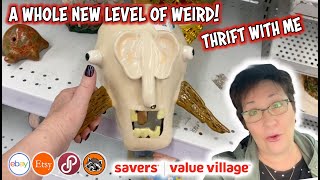 THRIFT WITH ME | FOUND A CERAMIC WEIRDO! | VINTAGE FINDS IN THRIFT STORES | RESELLING ON EBAY