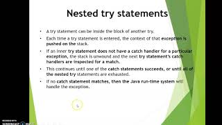 More About multiple catch block and nested try blocks