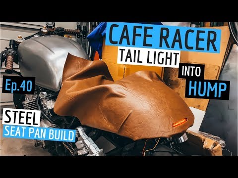 Cafe Racer Tail Light install ★ Making a Steel Seat Pan - Cafe Racer Garage Video