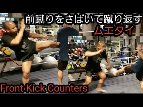 前蹴りをさばいて蹴り返す。Front Kick Counters. ムエタイ