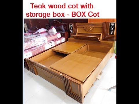 Teak Wood Bed Cot with Storage