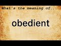 Obedient Meaning : Definition of Obedient