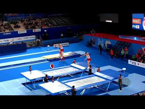 Denmark (DEN) M - 2019 Trampoline Worlds, Tokyo (JPN) - Qualification Synchro R2