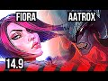 FIORA vs AATROX (TOP) | 8 solo kills, 45k DMG, 900+ games | KR Grandmaster | 14.9