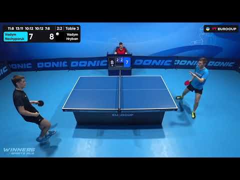 16:45 Vadym Nechyporuk - Vadym Hryban 27.08.2023 TT Euro.Cup Ukraine Star. TABLE 3