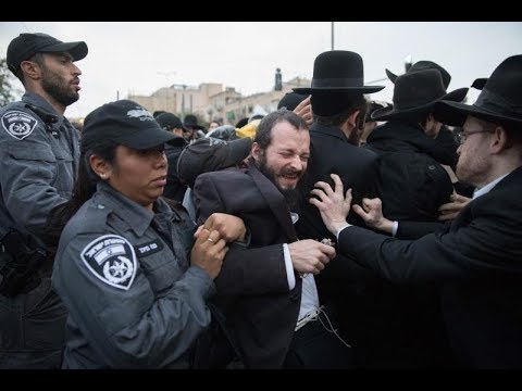 Ultra Orthodox Jews Block Jerusalem Road in Protest of Military Draft