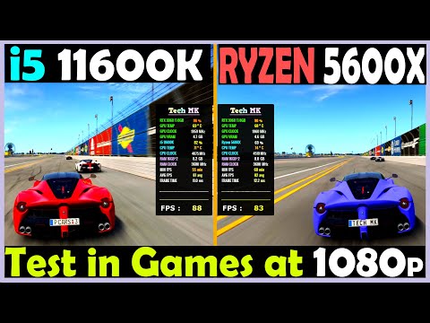 Core i5 11600K vs Ryzen 5 5600X | RTX 3060 Ti |  Test in Games at 1080p - Tech MK