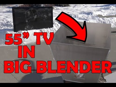 55" TV Destroyed by The Big Blender