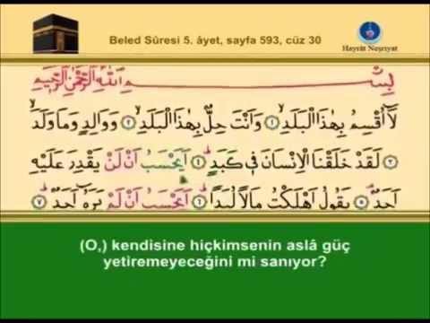 90-Beled Sûresi –Takipli ve Mealli - İshak Danış