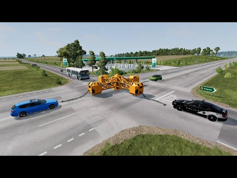 Car Crash Large Spinner With Chains BeamNG Drive