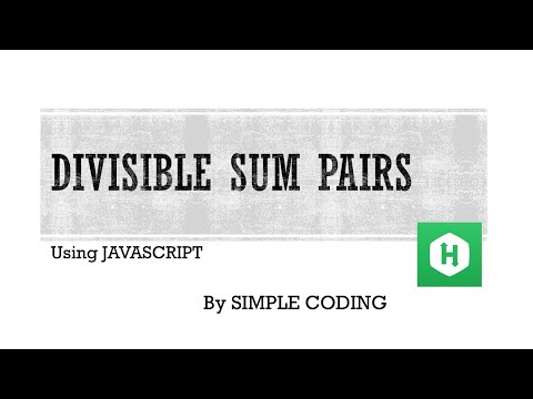 Hackerrank Solved Divisible Sum Pairs Using Javascript
