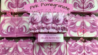 Making Coconut Milk CP Soap  💗PINK POMEGRANATE💗 w/ Piping Frosting | Ellen Ruth Soap