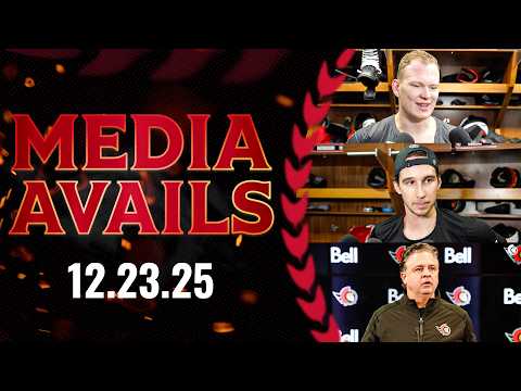 Brady Tkachuk, Dylan Cozens, Travis Green Pregame Media vs BUF