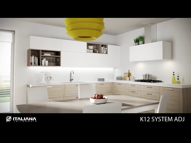Kompl.K12 ADJ podn.okap.pneum gaz.(otwier. w dół)z regul.L164 Italiana Ferramenta,do płyty wiór./MDF