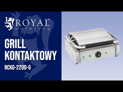 Video - Outlet Grill kontaktowy - ryflowany - 2200 W