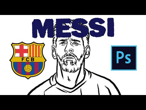 MESSI SUPER STAR Football player / Coloring Pages in photoshop