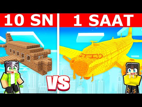 Minecraft'ta 10 Saniyelik Uçak vs 1 Saatlik Uçak! ✈️ Hangisi Daha İyi?
