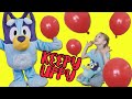 Bluey and Bingo Keepy Uppy in Real Life and Floor is Lava + Crafts for Kids