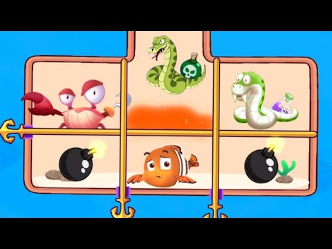 fish  game fish rescue game //pull the pin game Max level 9876