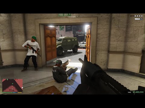 GTA 5 - Grove Street Gang Robs the Biggest Bank in Los Santos + Ten Star Escape