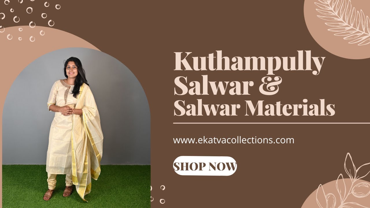 Kerala Kasavu Readymade Churidar | Traditional Kasavu Salwars | Shop Online Kasavu Churidar Material