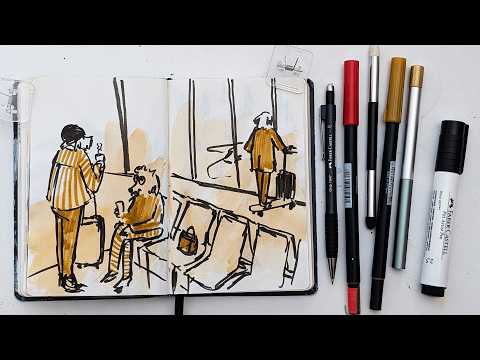 MINIMAL ART KIT – Flight & Travel friendly + URBAN SKETCHING in Berlin, Germany