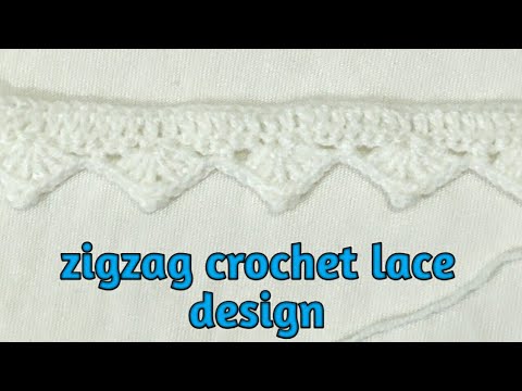zigzag crochet lace design no.1 | | simple and easy crochet lace designs for biggners