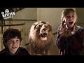 Lion Attack The Game Comes To Life Jumanji Kristen Dunst Robin Williams