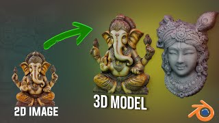Turn a 2D Image into a 3D Model in Blender Step by Step #blendertutorial #infiflowtelugu