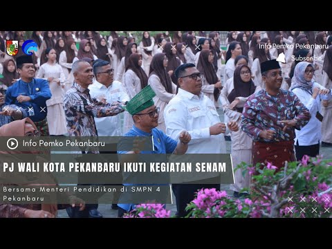 Pj Wali Kota Pekanbaru Ikuti Kegiatan Senam Bersama Menteri Pendidikan di SMPN 4 Pekanbaru