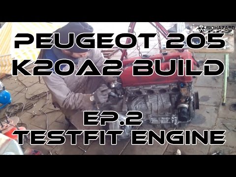 Projects Garage: K20 Peugeot 205 Build Ep.2 // Testfitting The Engine