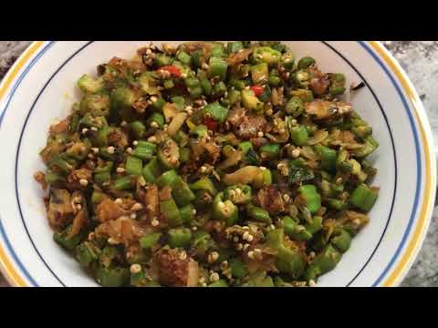 How to make fried Ochro and Salted Cod fish