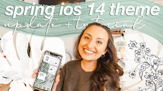 SPRING iOS 14 THEME UPDATE | how to create aesthetic app icons, how to add widgets