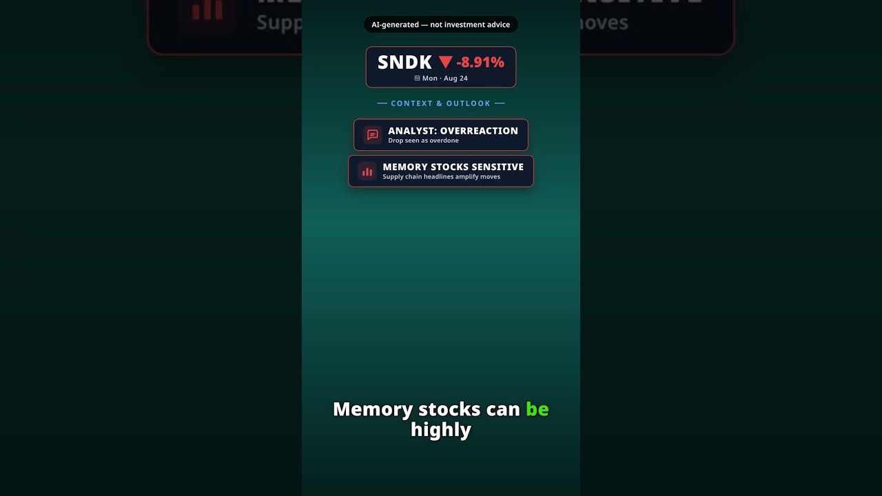 Why Is Sandisk Stock Tumbling Today? SNDK -8.91% (Aug 24)