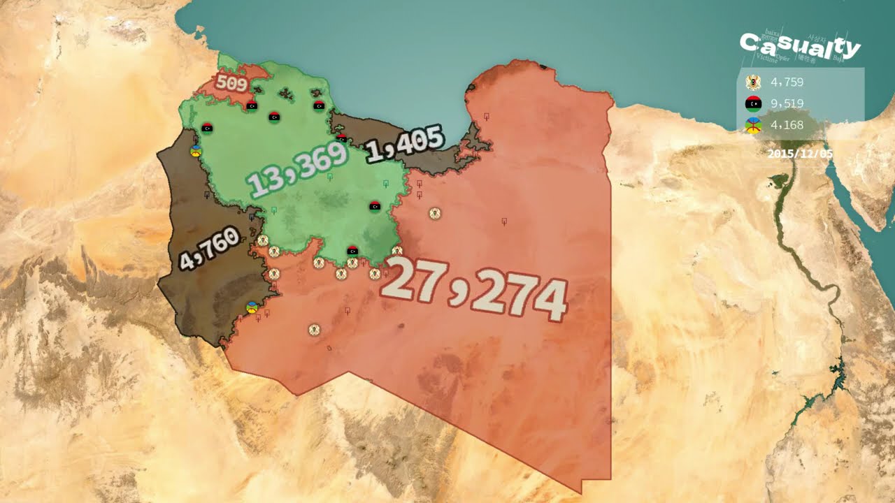 The Second Libyan Civil War (2014–2020) using Google Maps