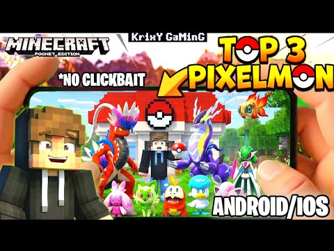 TOP 3 NEW PIXELMON MODS FOR MINECRAFT PE 1.21+ | TOP 3 PIXELMON MODS FOR MINECRAFT PE [ BEDROCK ]