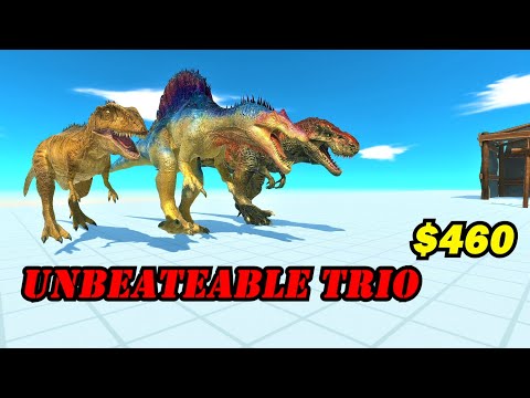 T-rex spinosaurus carcharodontosaurus vs Random team same price ARBS animal revolt battle simulator