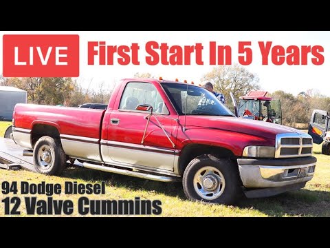LIVE First Start In Over 5 Years | 1994 Dodge 12 Valve Cummins Diesel | Will It Run? | RESTORED