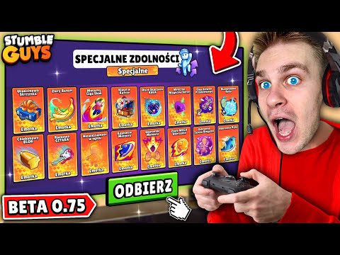 Testuję ⚠️ NOWE *SPECJALNE* ZDOLNOŚCI na NOWEJ (BETA 0.75) ✅ PIERWSZY w POLSCE 🇵🇱 w Stumble Guys! 😱