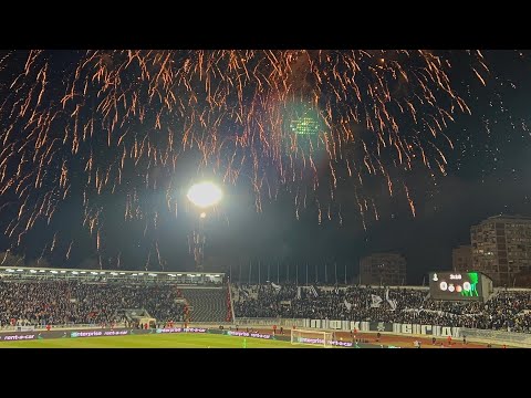 Atmosphere by FK Partizan Belgrade against Feyenoord Rotterdam | 10.03.2022