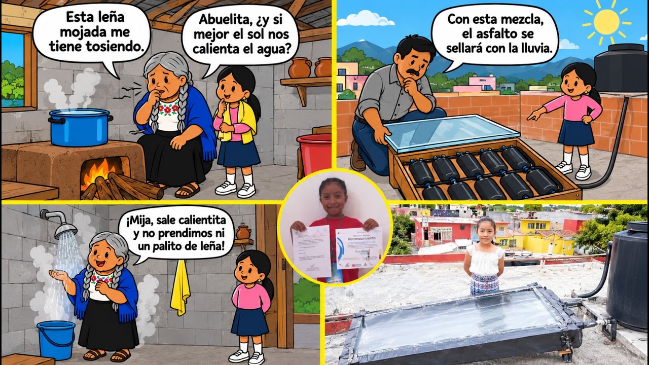 ORGULLO MEXICANO! NIÑA de 8 AÑOS INVENTA UN CALENTADOR SOLAR con MATERIALES que SE IBAN a TIRAR a...