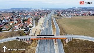 4-gleisiger Ausbau Hallstadt–Ebensfeld: Überflug Baustelle am 27.02.2017
