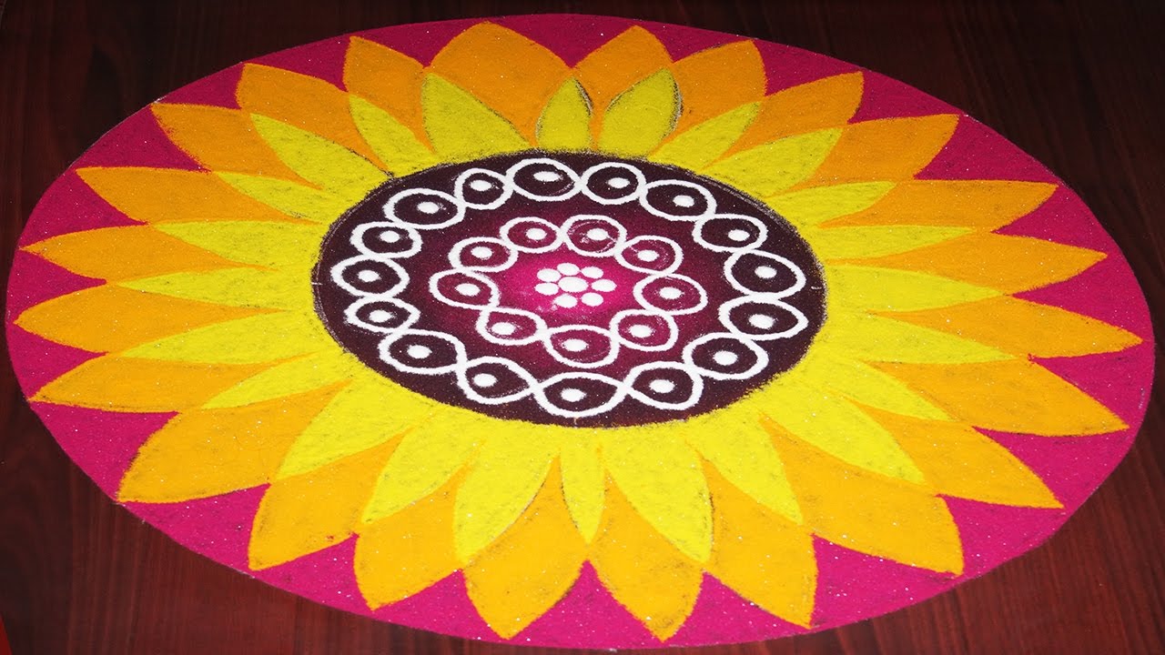 Rangoli competition flower design very easy to make