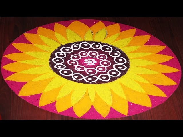 Rangoli competition flower design very easy to make